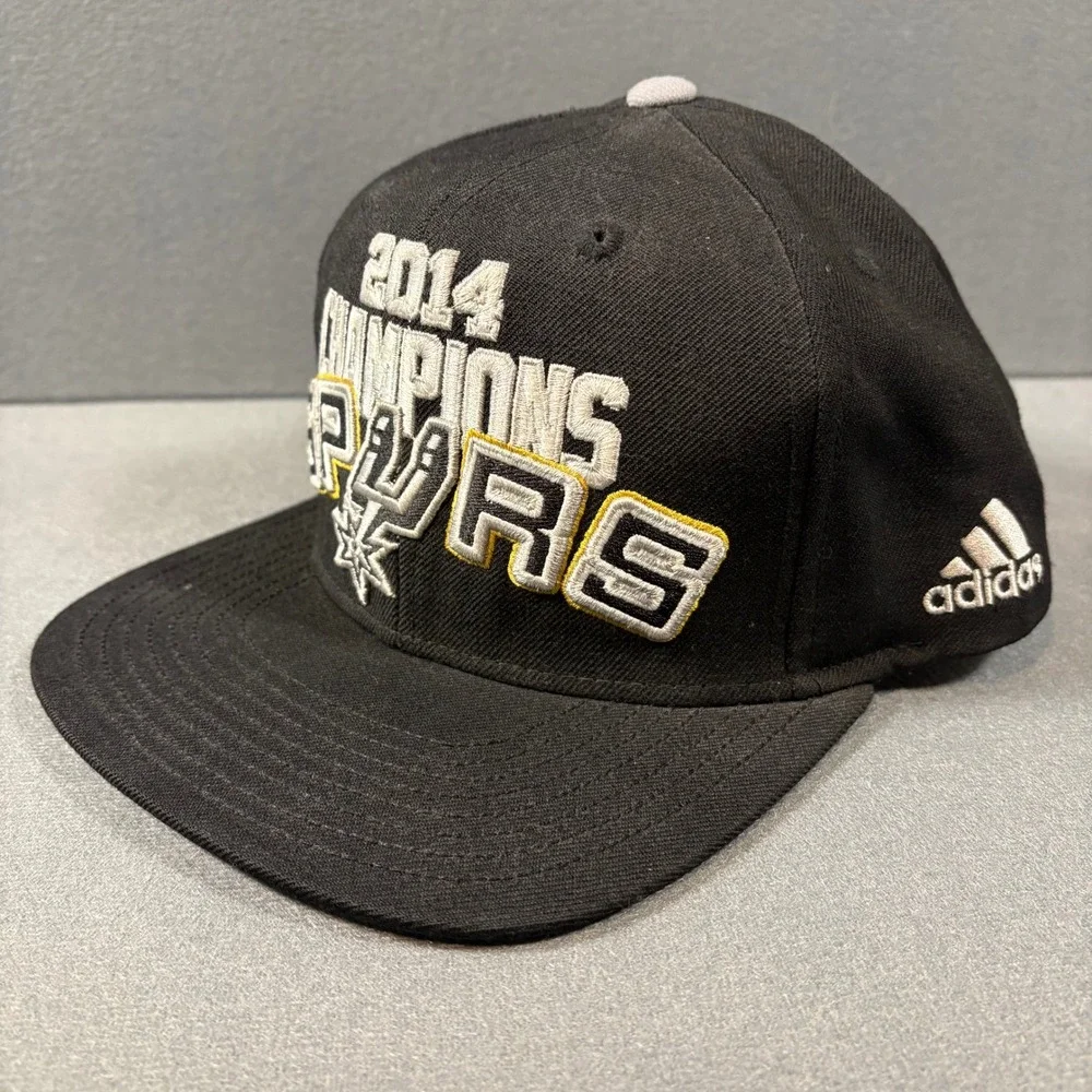 Rare Limited San Antonio Spurs‎ Ring Ceremony Adidas Cap w/ Skyline & Trophies
